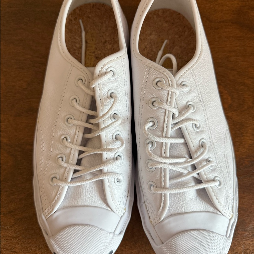 Women’s White Leather Converse Low-Top Sneakers